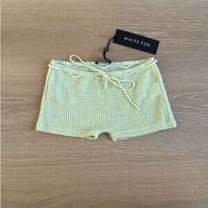 White Fox Crochet Shorts Cool It Size XXS Lime Green